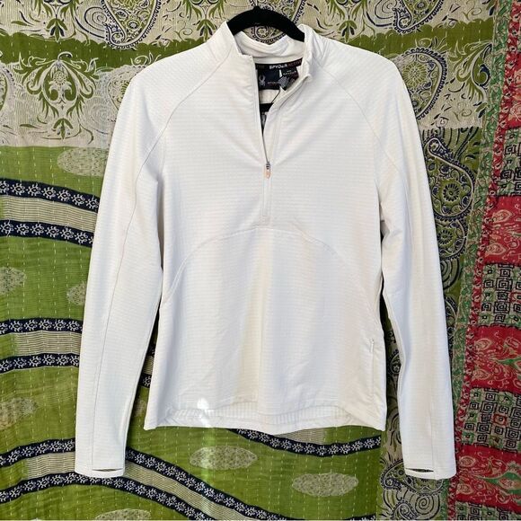 NWT Spyder Active Cream 1/2 Zip Pullover Fleece Top Size Medium - Picture 1 of 15